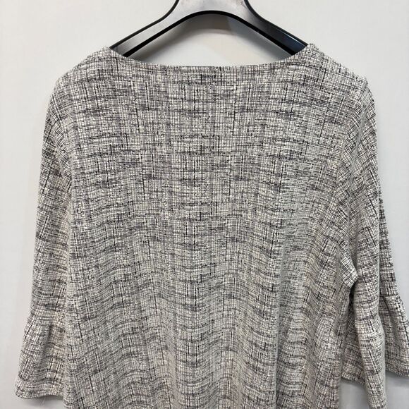 Talbots Women 3/4 Sleeve Blouse Top Shirt Size 3X Cotton Blend Gray C031 -13 - Picture 11 of 15